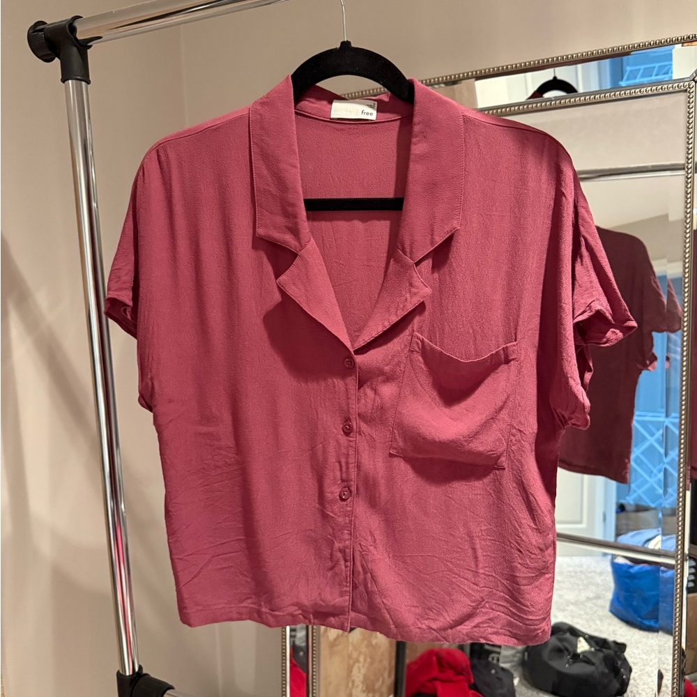 Aritzia Mauve Button-Down Shirt